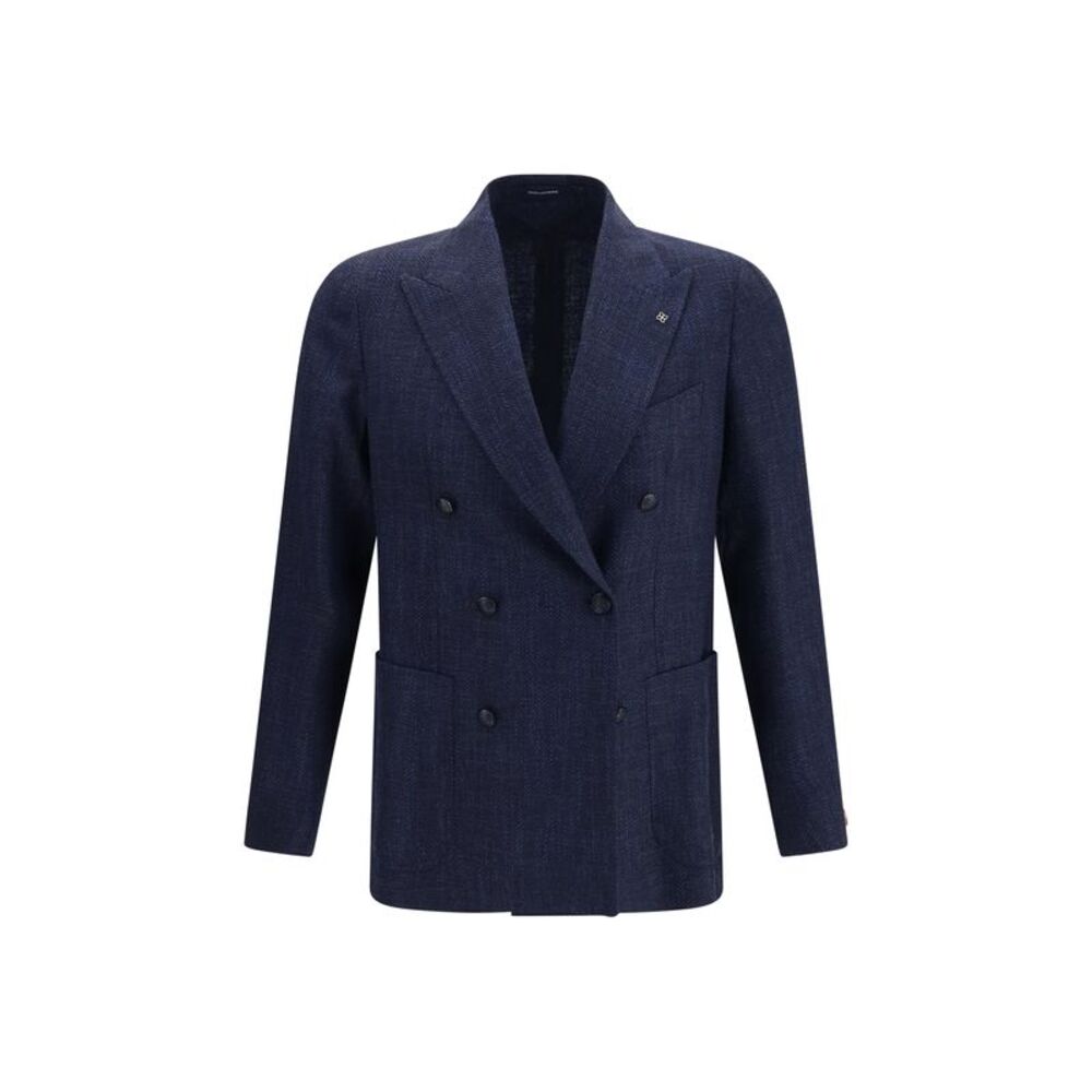 Tagliatore Men Single-Breasted Blazer With Patch Pockets